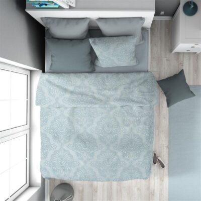 DIMcol Παπλωματοθήκη Εμπριμέ Άρτεμις 705 160X240 Light Blue-Grey 100% Cotton