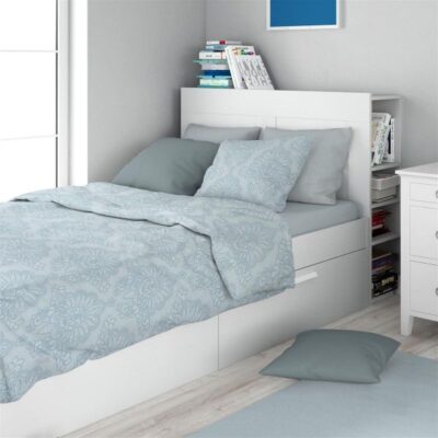 DIMcol Σεντόνια Εμπριμέ Σετ 3 τεμ Άρτεμις 705 160X240 Light Blue-Grey 100% Cotton