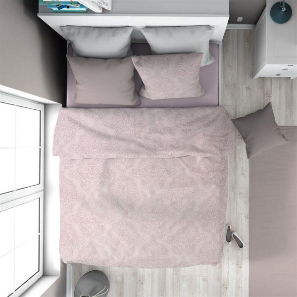 DIMcol Πάπλωμα Εμπριμέ Άρτεμις 706 160X240 Light Purple 100% Cotton