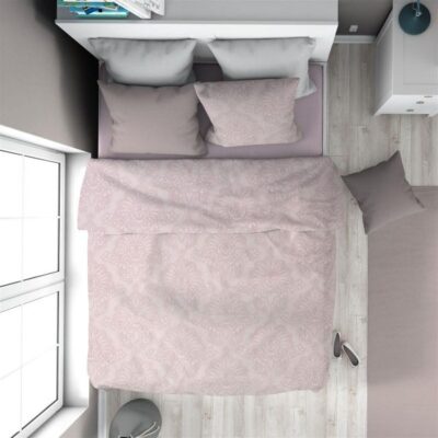 DIMcol Παπλωματοθήκη Εμπριμέ Άρτεμις 706 160X240 Light Purple 100% Cotton