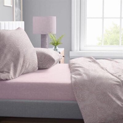 DIMcol Σεντόνια Εμπριμέ Σετ 4 τεμ Άρτεμις 706 220X240 Light Purple 100% Cotton