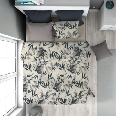 DIMcol Πάπλωμα Εμπριμέ Ευριδίκη 710 160X240 Ecru-Black 100% Cotton