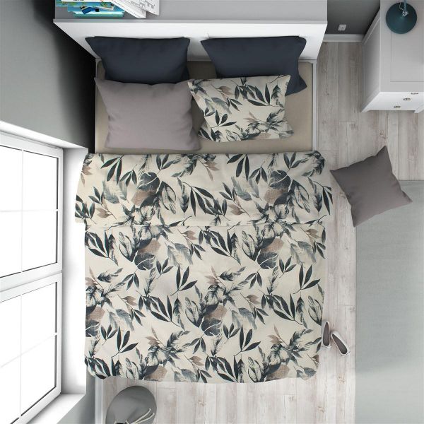 DIMcol Πάπλωμα Εμπριμέ Ευριδίκη 710 160X240 Ecru-Black 100% Cotton