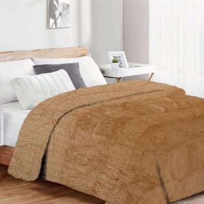 DIMcol Κουβέρτα Coral Fleece Jacquard Brick 02 220X240 Beige 100% Polyester