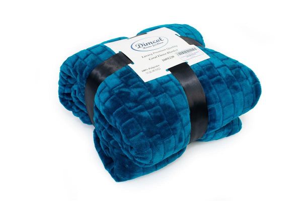 DIMcol Κουβέρτα Coral Fleece Jacquard Brick 03 160X220 Petrol 100% Polyester - Image 2