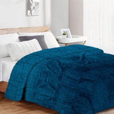 DIMcol Κουβέρτα Coral Fleece Jacquard Brick 03 220X240 Petrol 100% Polyester