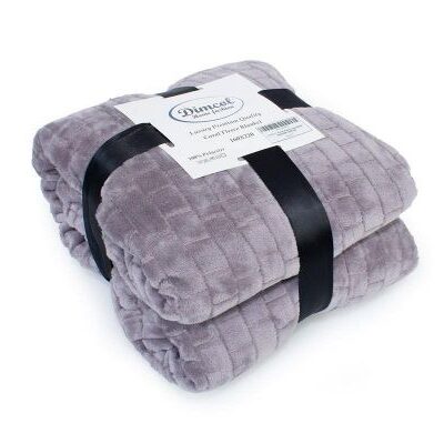 DIMcol Κουβέρτα Coral Fleece Jacquard Brick 06 160X220 Grey 100% Polyester - Image 2