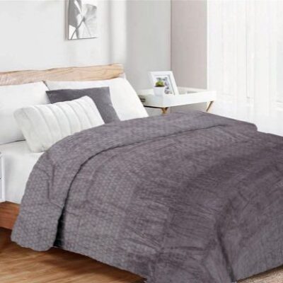 DIMcol Κουβέρτα Coral Fleece Jacquard Brick 06 220X240 Grey 100% Polyester