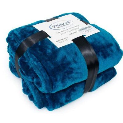 DIMcol Κουβέρτα Coral Fleece Solid 03 160X220 Petrol 100% Polyester - Image 2