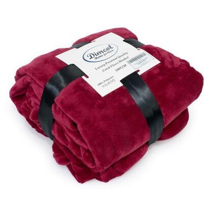 DIMcol Κουβέρτα Coral Fleece Solid 04 160X220 Bordeaux 100% Polyester - Image 2