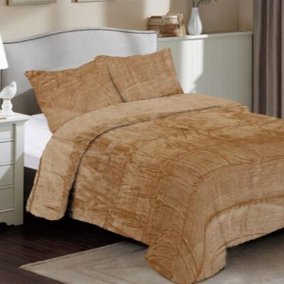 DIMcol Κουβέρτα Coral Fleece Solid 02 220X240 Beige 100% Polyester