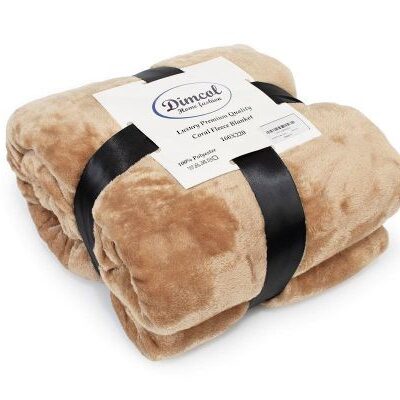 DIMcol Κουβέρτα Coral Fleece Solid 02 220X240 Beige 100% Polyester - Image 2