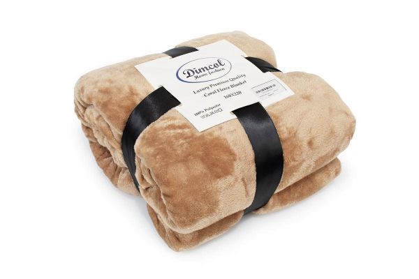 DIMcol Κουβέρτα Coral Fleece Solid 02 220X240 Beige 100% Polyester - Image 2