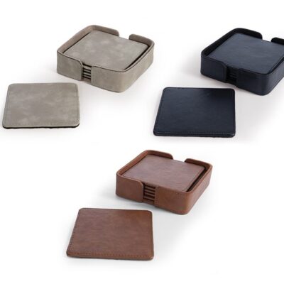 ΣΕΤ ΣΟΥΒΕΡ LETHAL 6 ΤΜΧ 10X10X3 ΜΕ ΥΦΗ ΔΕΡΜΑΤΟΣ NEF-NEF HOMEWARE, ΤΕΧΝΗΤΟ ΔΕΡΜΑ