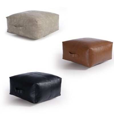 ΔΙΑΚΟΣΜΗΤΙΚΟ ΠΟΥΦ LETHAL 50X50X25 ΜΕ ΥΦΗ ΔΕΡΜΑΤΟΣ NEF-NEF HOMEWARE, ΤΕΧΝΗΤΟ ΔΕΡΜΑ