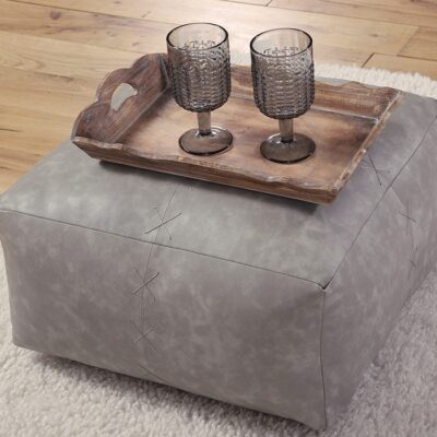 ΔΙΑΚΟΣΜΗΤΙΚΟ ΠΟΥΦ LETHAL 50X50X25 ΜΕ ΥΦΗ ΔΕΡΜΑΤΟΣ NEF-NEF HOMEWARE, ΤΕΧΝΗΤΟ ΔΕΡΜΑ - Image 3