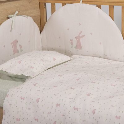 ΒΡΕΦΙΚΑ ΣΕΤ ΣΕΝΤΟΝΙΑ ΚΟΥΝΙΑΣ COUNTRY BUNNY  NEF-NEF HOMEWARE, 100% ΒΑΜΒΑΚΙ - Image 3