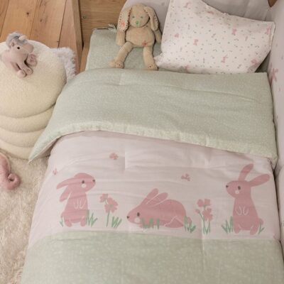 ΒΡΕΦΙΚΟ ΠΑΠΛΩΜΑ COUNTRY BUNNY 110Χ140 NEF-NEF HOMEWARE, ΥΦΑΣΜΑ:100% BAMBΑΚΙ - ΕΣΩΤ:100% ΠΟΛΥΕΣΤΕΡΑΣ