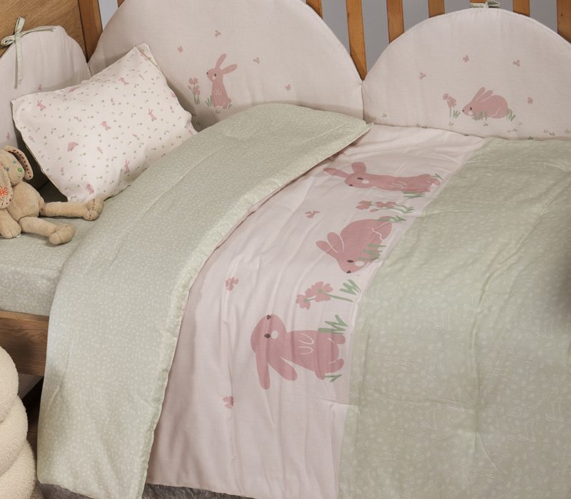 ΒΡΕΦΙΚΟ ΠΑΠΛΩΜΑ COUNTRY BUNNY 110Χ140 NEF-NEF HOMEWARE, ΥΦΑΣΜΑ:100% BAMBΑΚΙ - ΕΣΩΤ:100% ΠΟΛΥΕΣΤΕΡΑΣ - Image 2