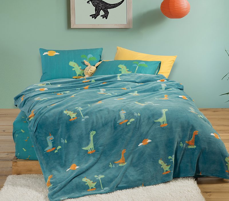 ΠΑΙΔΙΚΗ ΚΟΥΒΕΡΤΑ DINOS ON WHEELS 160Χ220 NEF-NEF HOMEWARE, 100% ΠΟΛΥΕΣΤΕΡΑΣ