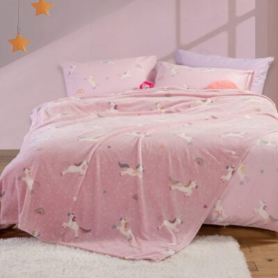 ΠΑΙΔΙΚΗ ΚΟΥΒΕΡΤΑ UNICORNS STYLE 160Χ220 NEF-NEF HOMEWARE, 100% ΠΟΛΥΕΣΤΕΡΑΣ