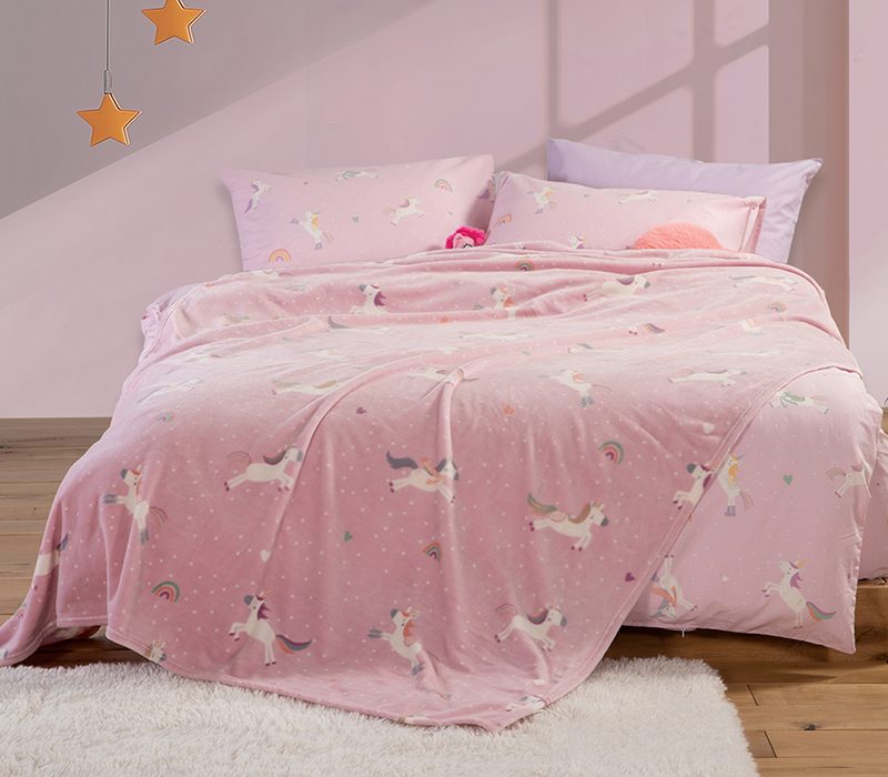 ΠΑΙΔΙΚΗ ΚΟΥΒΕΡΤΑ UNICORNS STYLE 160Χ220 NEF-NEF HOMEWARE, 100% ΠΟΛΥΕΣΤΕΡΑΣ