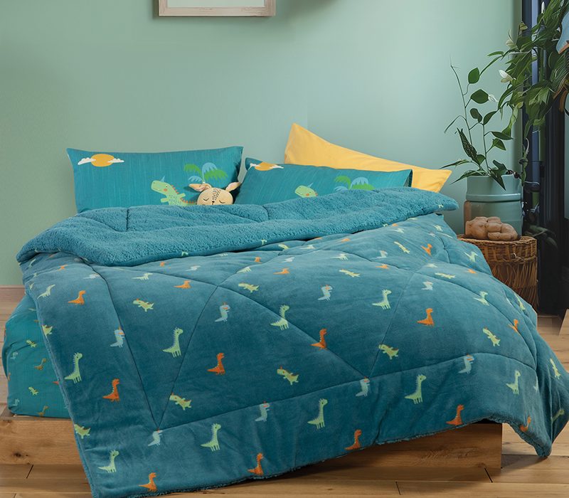 ΠΑΙΔΙΚΟ ΚΟΥΒΕΡΤΟΠΑΠΛΩΜΑ ΜΟΝΟ DINOS ON WHEELS 160Χ220 NEF-NEF HOMEWARE, ΥΦ:100% ΠΟΛΥΕΣΤΕΡΑΣ ΓΕΜΙΣΜΑ:100% ΠΟΛΥΕΣΤΕΡΑΣ  ΠΙΣΩ:ΓΟΥΝΑ