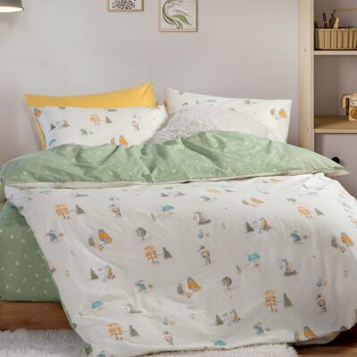 ΠΑΙΔΙΚΑ ΣΕΤ ΣΕΝΤΟΝΙΑ ΜΟΝΑ WOODLAND PARTY 170Χ260 NEF-NEF HOMEWARE, 100% ΒΑΜΒΑΚΙ
