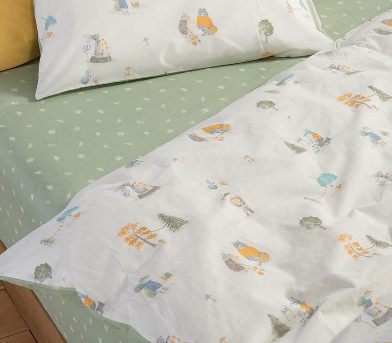 ΠΑΙΔΙΚΑ ΣΕΤ ΣΕΝΤΟΝΙΑ ΜΟΝΑ WOODLAND PARTY 170Χ260 NEF-NEF HOMEWARE, 100% ΒΑΜΒΑΚΙ - Image 2