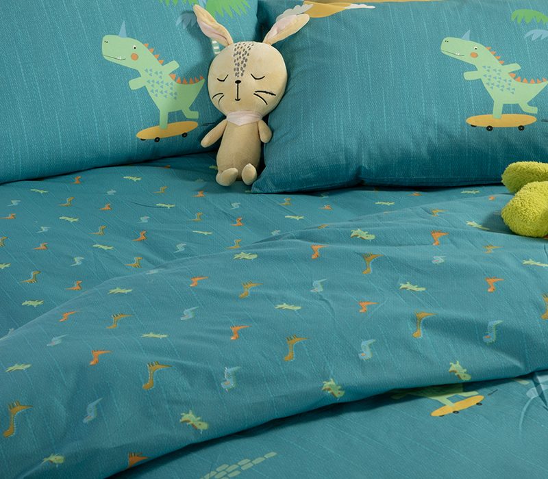 ΠΑΙΔΙΚΑ ΣΕΤ ΣΕΝΤΟΝΙΑ ΜΟΝΑ DINOS ON WHEELS 170Χ260 NEF-NEF HOMEWARE, 100% ΒΑΜΒΑΚΙ - Image 2