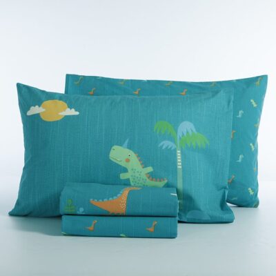 ΠΑΙΔΙΚΑ ΣΕΤ ΣΕΝΤΟΝΙΑ ΜΟΝΑ DINOS ON WHEELS 170Χ260 NEF-NEF HOMEWARE, 100% ΒΑΜΒΑΚΙ - Image 3