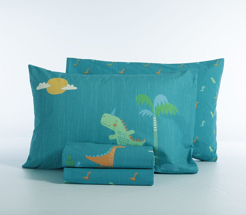 ΠΑΙΔΙΚΑ ΣΕΤ ΣΕΝΤΟΝΙΑ ΜΟΝΑ DINOS ON WHEELS 170Χ260 NEF-NEF HOMEWARE, 100% ΒΑΜΒΑΚΙ - Image 3