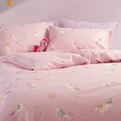 ΠΑΙΔΙΚΑ ΣΕΤ ΣΕΝΤΟΝΙΑ ΜΟΝΑ UNICORNS STYLE 170Χ260 NEF-NEF HOMEWARE, 100% ΒΑΜΒΑΚΙ - Image 2