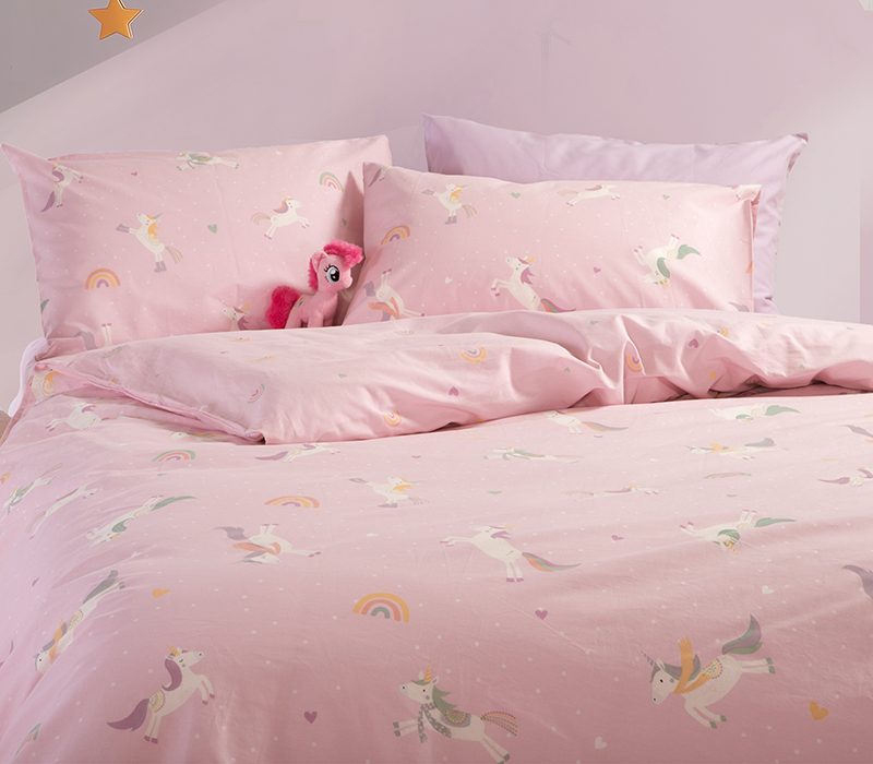 ΠΑΙΔΙΚΑ ΣΕΤ ΣΕΝΤΟΝΙΑ ΜΟΝΑ UNICORNS STYLE 170Χ260 NEF-NEF HOMEWARE, 100% ΒΑΜΒΑΚΙ - Image 2