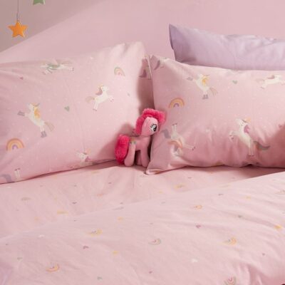 ΠΑΙΔΙΚΑ ΣΕΤ ΣΕΝΤΟΝΙΑ ΜΟΝΑ UNICORNS STYLE 170Χ260 NEF-NEF HOMEWARE, 100% ΒΑΜΒΑΚΙ - Image 3