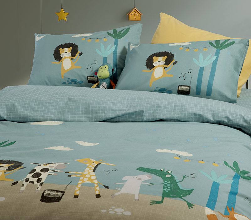 ΠΑΙΔΙΚΑ ΣΕΤ ΣΕΝΤΟΝΙΑ ΜΟΝΑ WILD DANCE 170Χ260 NEF-NEF HOMEWARE, 100% ΒΑΜΒΑΚΙ - Image 2