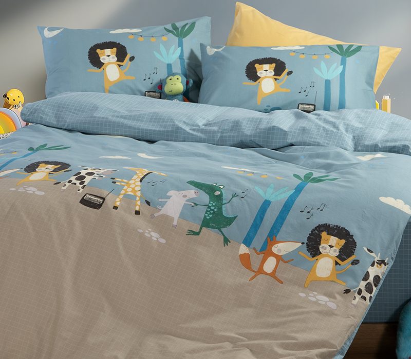 ΠΑΙΔΙΚΑ ΣΕΤ ΣΕΝΤΟΝΙΑ ΜΟΝΑ WILD DANCE 170Χ260 NEF-NEF HOMEWARE, 100% ΒΑΜΒΑΚΙ - Image 3