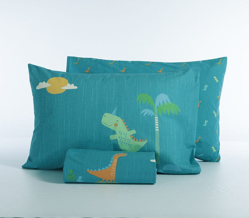 ΠΑΙΔΙΚΗ ΣΕΤ ΠΑΠΛΩΜΑΤΟΘΗΚΗ ΜΟΝΗ DINOS ON WHEELS 160Χ240 NEF-NEF HOMEWARE, 100% ΒΑΜΒΑΚΙ - Image 3