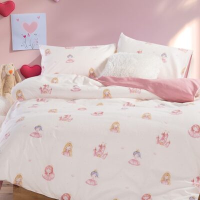 ΠΑΙΔΙΚΗ ΣΕΤ ΠΑΠΛΩΜΑΤΟΘΗΚΗ ΜΟΝΗ OUR PRINCESS 160Χ240 NEF-NEF HOMEWARE, 100% ΒΑΜΒΑΚΙ