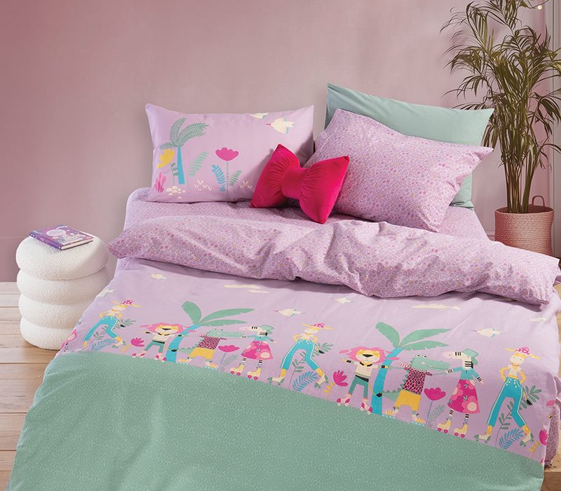 ΠΑΙΔΙΚΗ ΣΕΤ ΠΑΠΛΩΜΑΤΟΘΗΚΗ ΜΟΝΗ ROLLER FRIENDS 160Χ240 NEF-NEF HOMEWARE, 100% ΒΑΜΒΑΚΙ