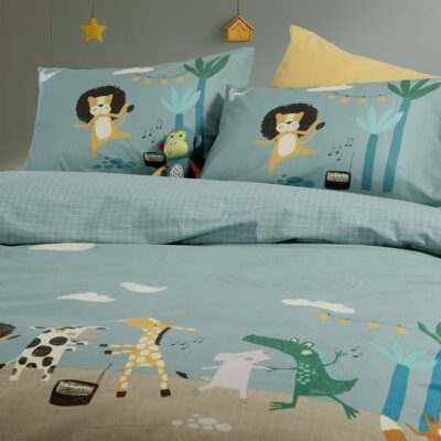 ΠΑΙΔΙΚΗ ΣΕΤ ΠΑΠΛΩΜΑΤΟΘΗΚΗ ΜΟΝΗ WILD DANCE 160Χ240 NEF-NEF HOMEWARE, 100% ΒΑΜΒΑΚΙ - Image 2