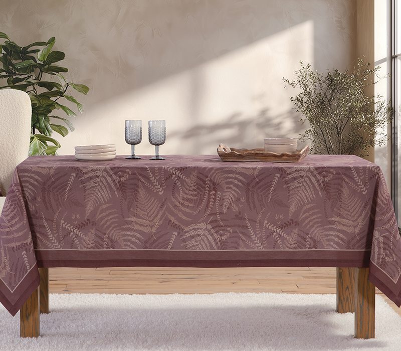 ΤΡΑΠΕΖΟΜΑΝΤΗΛΟ FERN 140X140 NEF-NEF HOMEWARE, 100% ΒΑΜΒΑΚΙ
