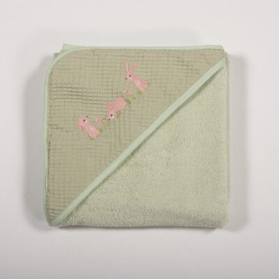 ΒΡΕΦΙΚΗ ΚΑΠΑ COUNTRY BUNNY 75X75 NEF-NEF HOMEWARE, 100% ΒΑΜΒΑΚΙ - Image 2