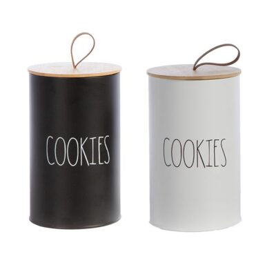 ΔΟΧΕΙΟ ΓΙΑ ΜΠΙΣΚΟΤΑ COOKIES 12Χ12Χ20 NEF-NEF HOMEWARE, ΜΕΤΑΛΛΙΚΟ