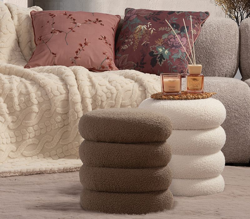 ΜΠΟΥΚΛΕ ΣΚΑΜΠΟ STOOL 35X40 NEF-NEF HOMEWARE, 100% ΠΟΛΥΕΣΤΕΡΑΣ - Image 2