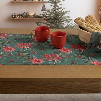 ΧΡΙΣΤΟΥΓΕΝΝΙΑΤΙΚΗ ΤΡΑΒΕΡΣΑ MISTLETOE 45Χ140 NEF-NEF HOMEWARE, 50% BAMBΑΚΙ-50% ΠΟΛΥΕΣΤΕΡΑΣ - Image 2