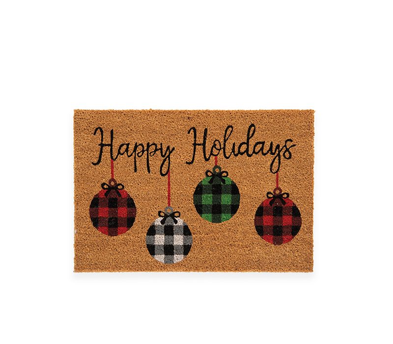 ΧΡΙΣΤΟΥΓΕΝΝΙΑΤΙΚΟ ΤΑΠΕΤΟ ΕΙΣΟΔΟΥ HAPPY HOLIDAYS 40X60 NEF-NEF HOMEWARE, 100% ΚΟΚΟΦΟΙΝΙΚΑΣ