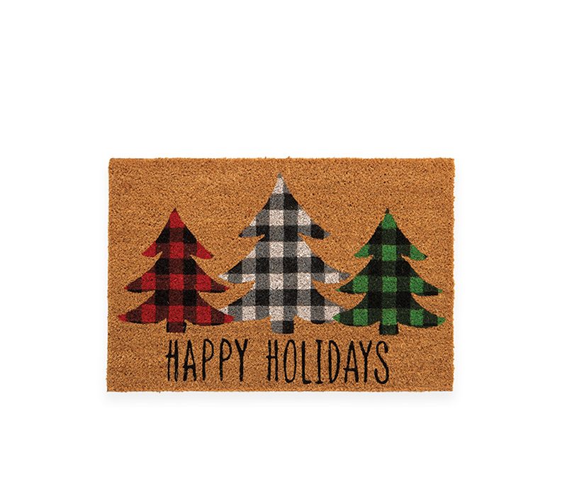 ΧΡΙΣΤΟΥΓΕΝΝΙΑΤΙΚΟ ΤΑΠΕΤΟ ΕΙΣΟΔΟΥ TREES OF JOY 40X60 NEF-NEF HOMEWARE, 100% ΚΟΚΟΦΟΙΝΙΚΑΣ