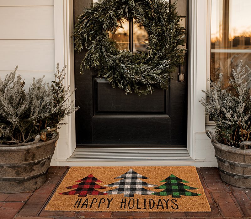 ΧΡΙΣΤΟΥΓΕΝΝΙΑΤΙΚΟ ΤΑΠΕΤΟ ΕΙΣΟΔΟΥ TREES OF JOY 40X60 NEF-NEF HOMEWARE, 100% ΚΟΚΟΦΟΙΝΙΚΑΣ - Image 2