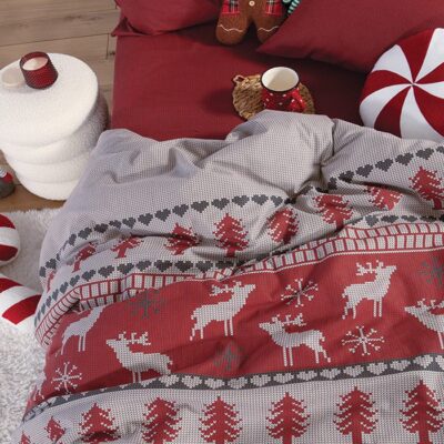 ΣΕΤ ΠΑΠΛΩΜΑΤΟΘΗΚΗ ΥΠΕΡΔΙΠΛΗ TINSEL 240X230 NEF-NEF HOMEWARE, 100% ΒΑΜΒΑΚΙ - Image 3